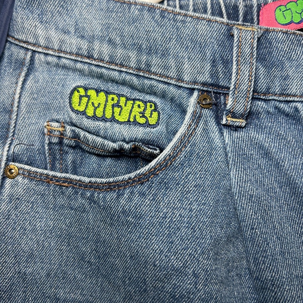 Empyre Blue Denim Jeans with Gold Accents